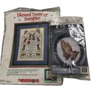 2 Counted Cross Stitch Dimensions Blessed Nativity Sampler 8357 Good Shepherd